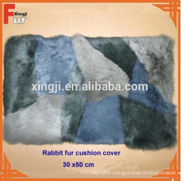 Chinese Manufacturer 30x50cm Patchwork Rabbit Fur Pillow Case